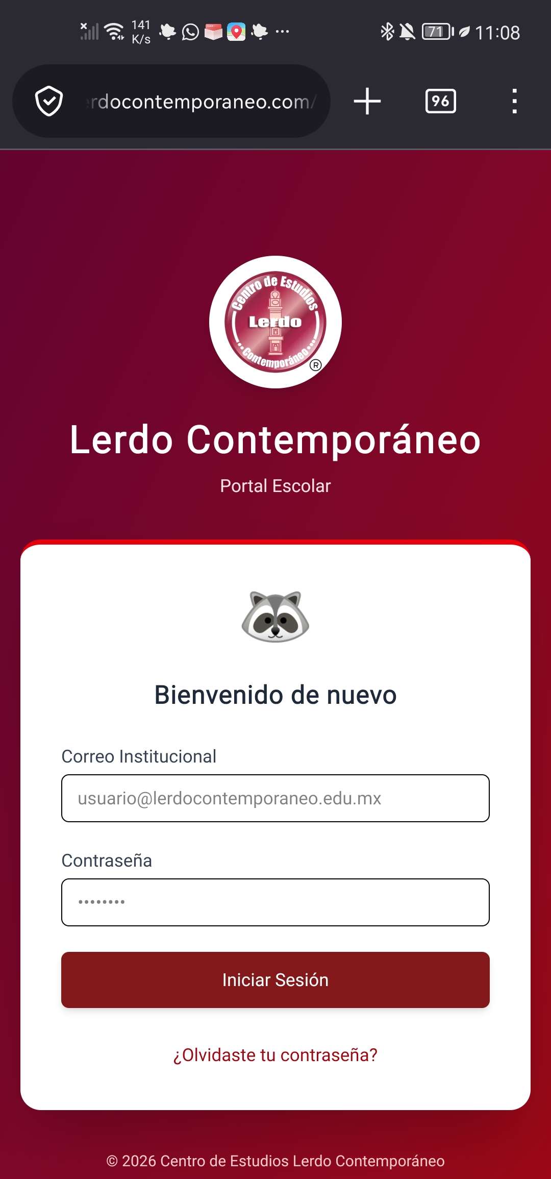 Pantalla de Inicio de Sesión